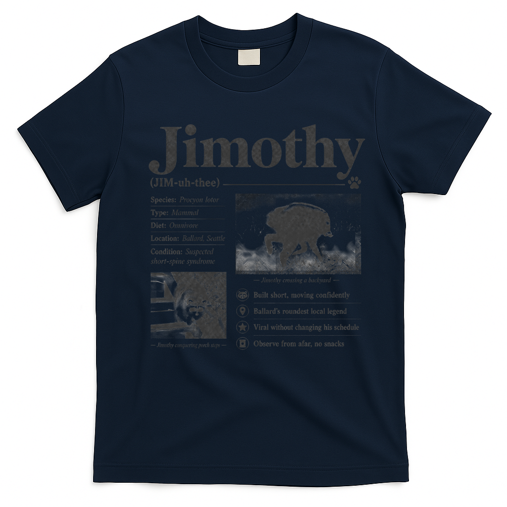 Jimothy Viral Backyard Raccoon Local Legend T-Shirt - Navy Blue