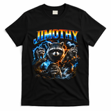 Jimothy Viral Raccoon Meme Funny Raccoon Retro T-Shirt - Black