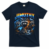 Jimothy Viral Raccoon Meme Funny Raccoon Retro T-Shirt - Navy Blue