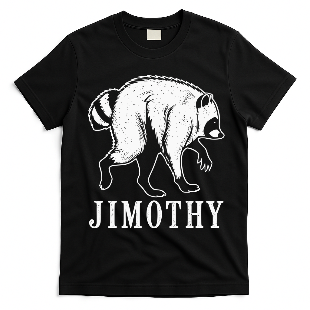 Jimothy Viral Raccoon Meme T-Shirt - Black