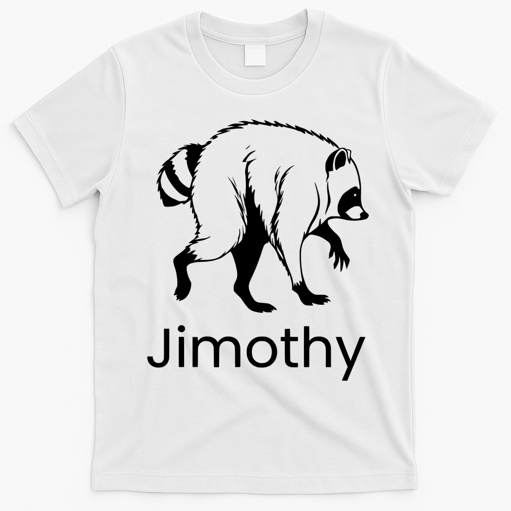 Jimothy Viral Raccoon Meme T-Shirt - White