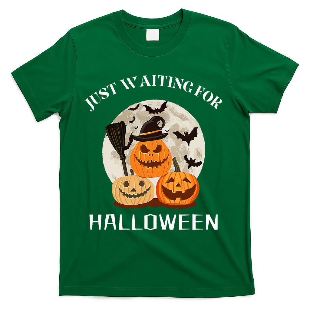 Just Waiting For Halloween Pumpkins T-Shirt - Green