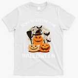Just Waiting For Halloween Pumpkins T-Shirt - White