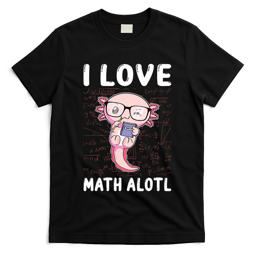 Kawaii Axolotl Pun Funny I Love Math Alotl Math T-Shirt