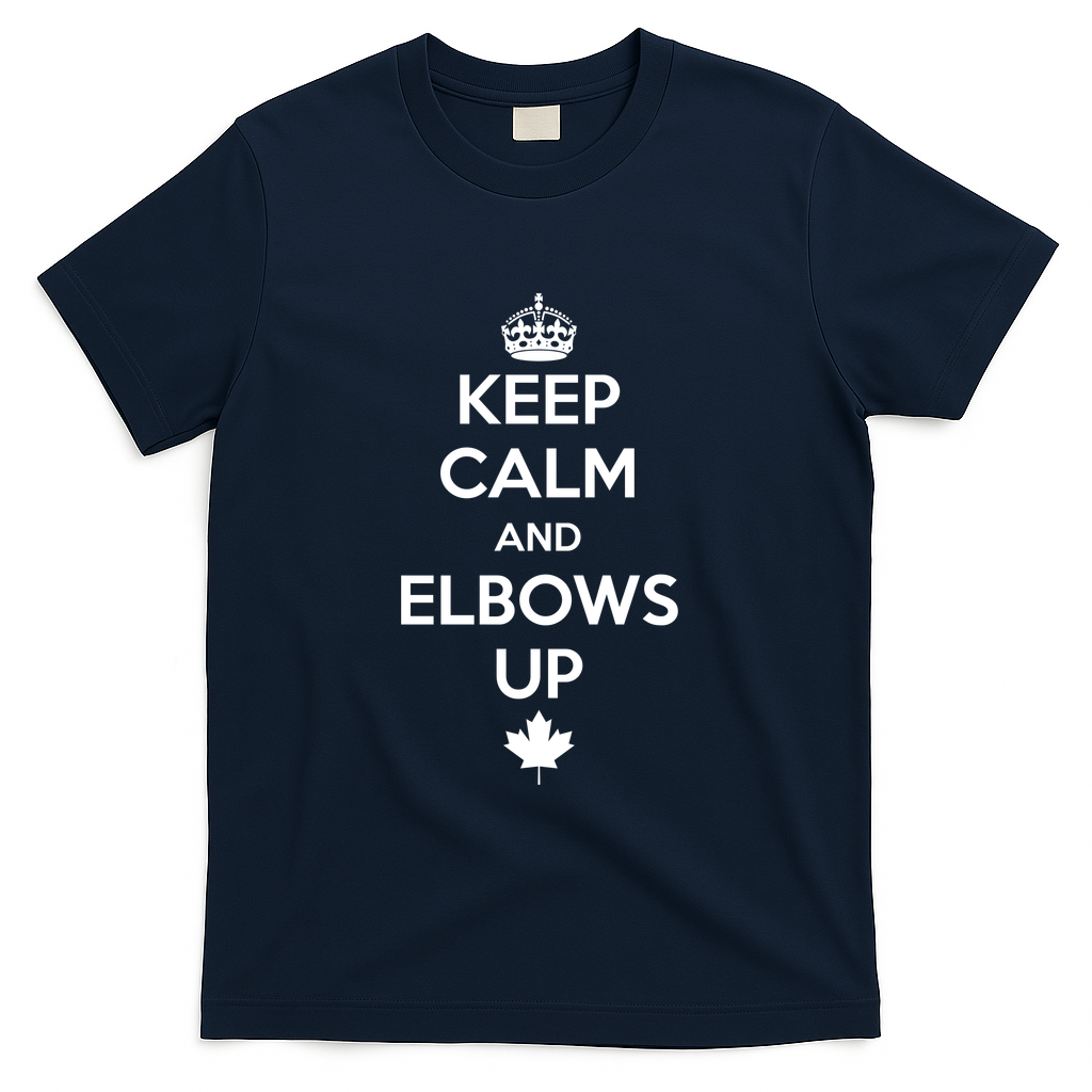 Keep Calm and Elbows Up Canada is Not for Sale  T-Shirt - Navy