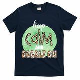 Keep Calm And Gobble On Fall Holiday T-Shirt - Navy