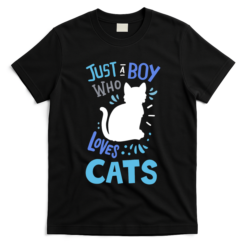 Kids Cat Just A Boy Who Loves Cats Gift For Cat Lovers TShirt T-Shirt