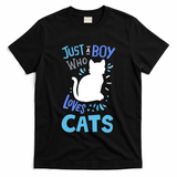 Kids Cat Just A Boy Who Loves Cats Gift For Cat Lovers TShirt T-Shirt