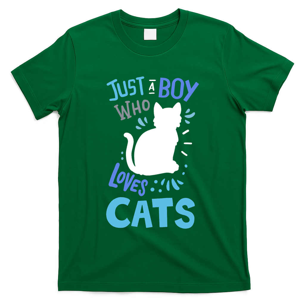 Kids Cat Just A Boy Who Loves Cats Gift For Cat Lovers TShirt T-Shirt