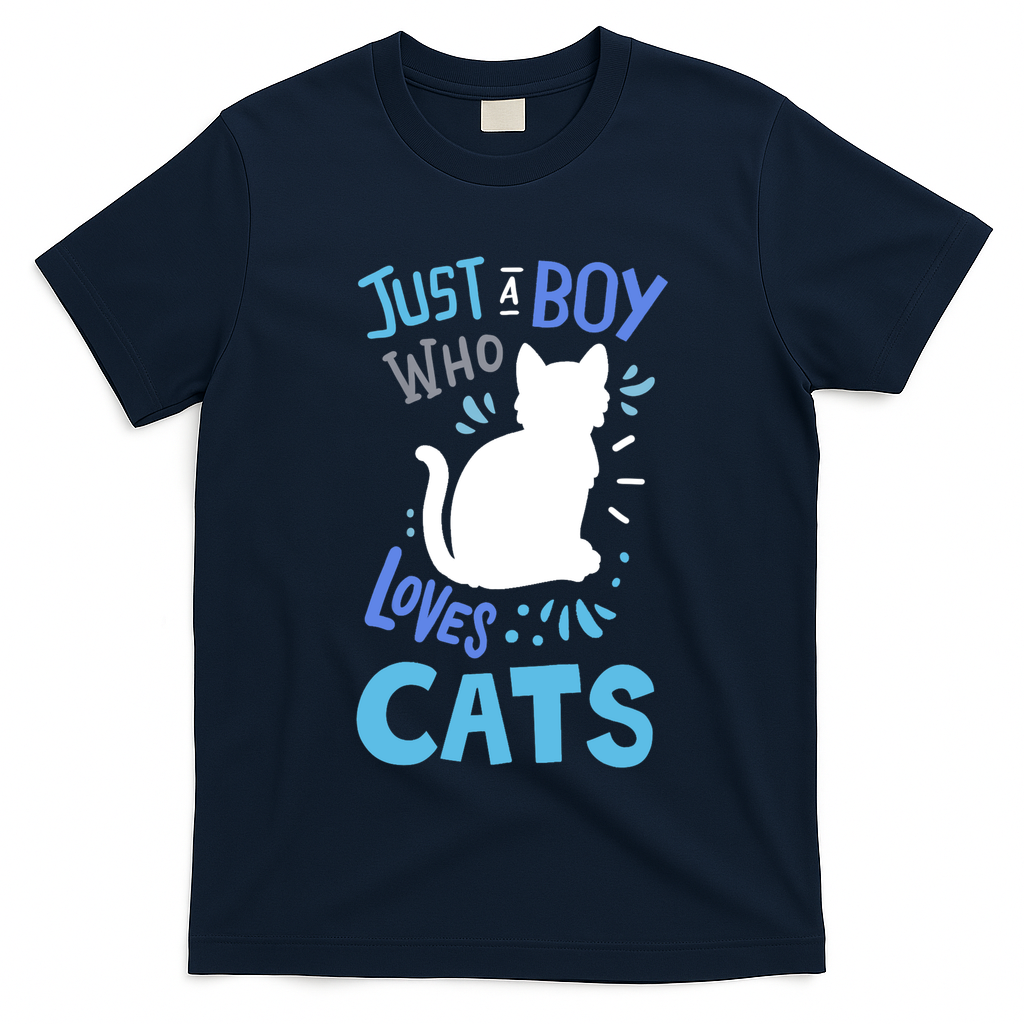 Kids Cat Just A Boy Who Loves Cats Gift For Cat Lovers TShirt T-Shirt