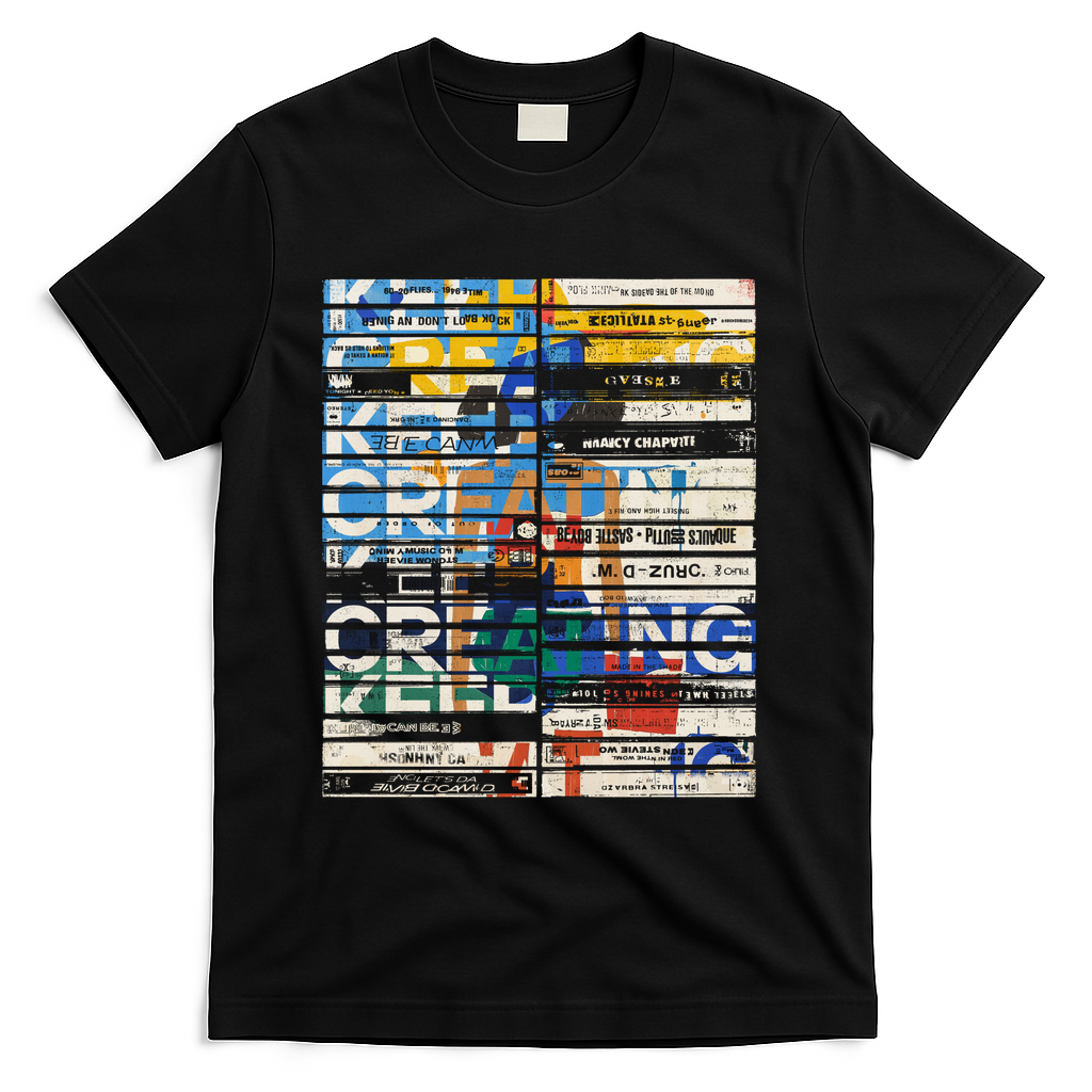 keep creating remix 80s 90s mixtape casettes - Black