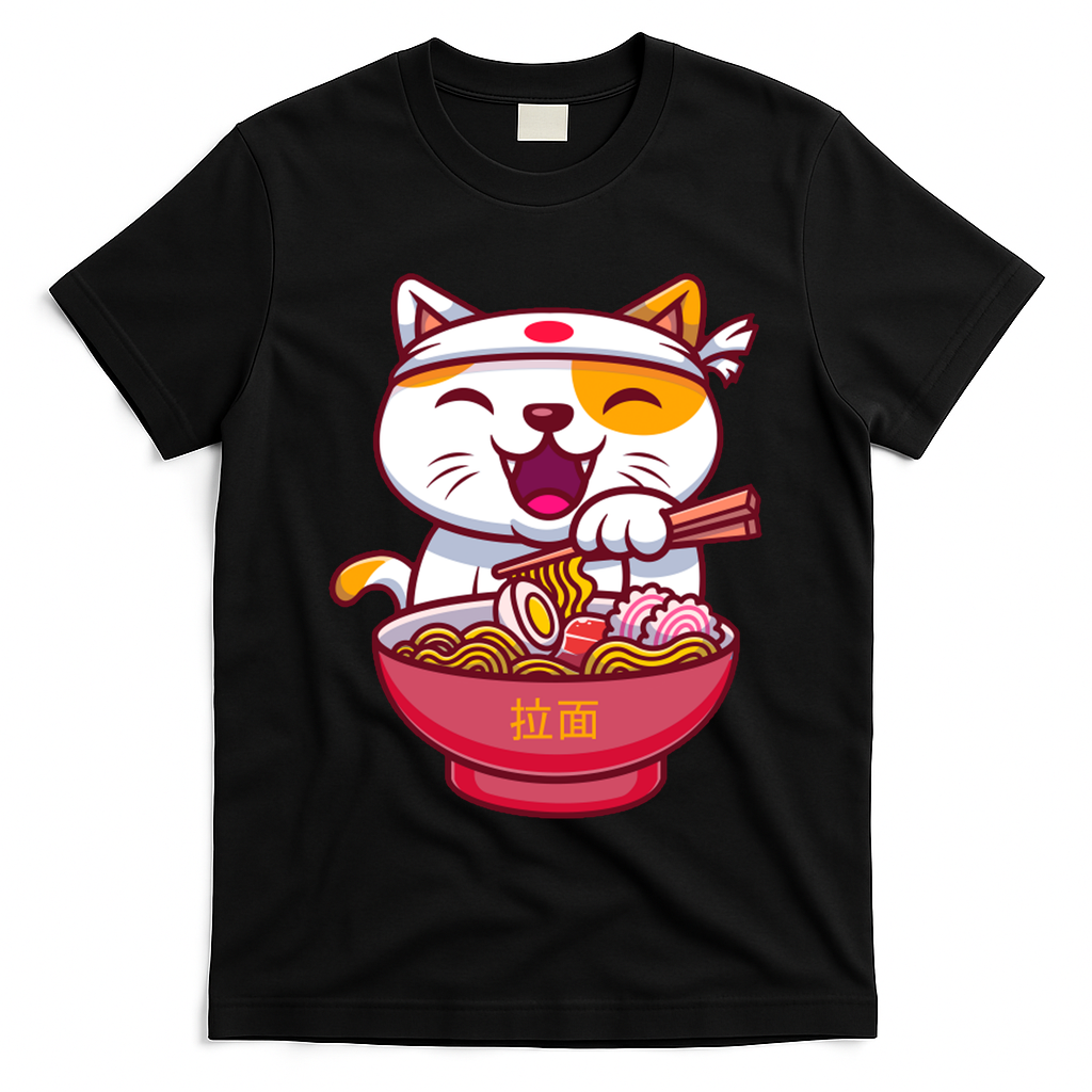 Kawaki Cat Ramen Anime Cartoon T-Shirt
