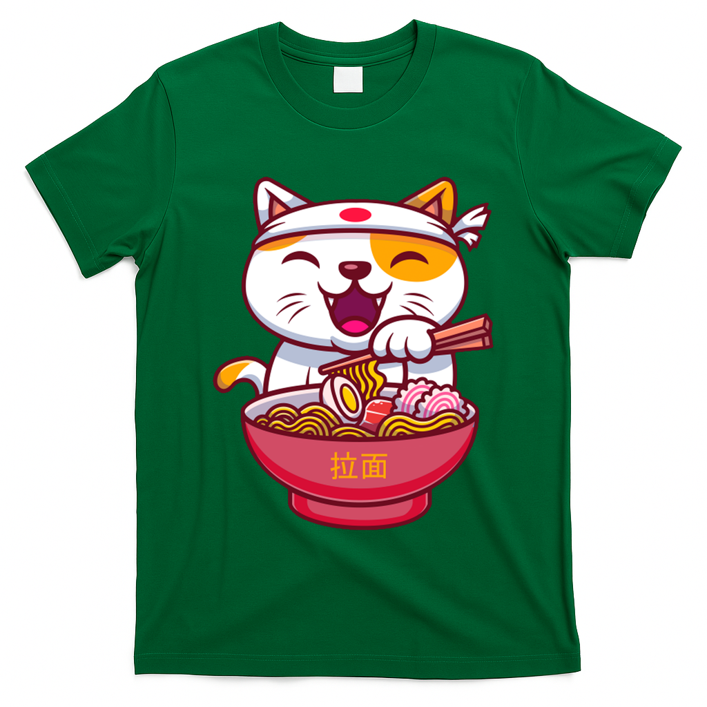 Kawaki Cat Ramen Anime Cartoon T-Shirt