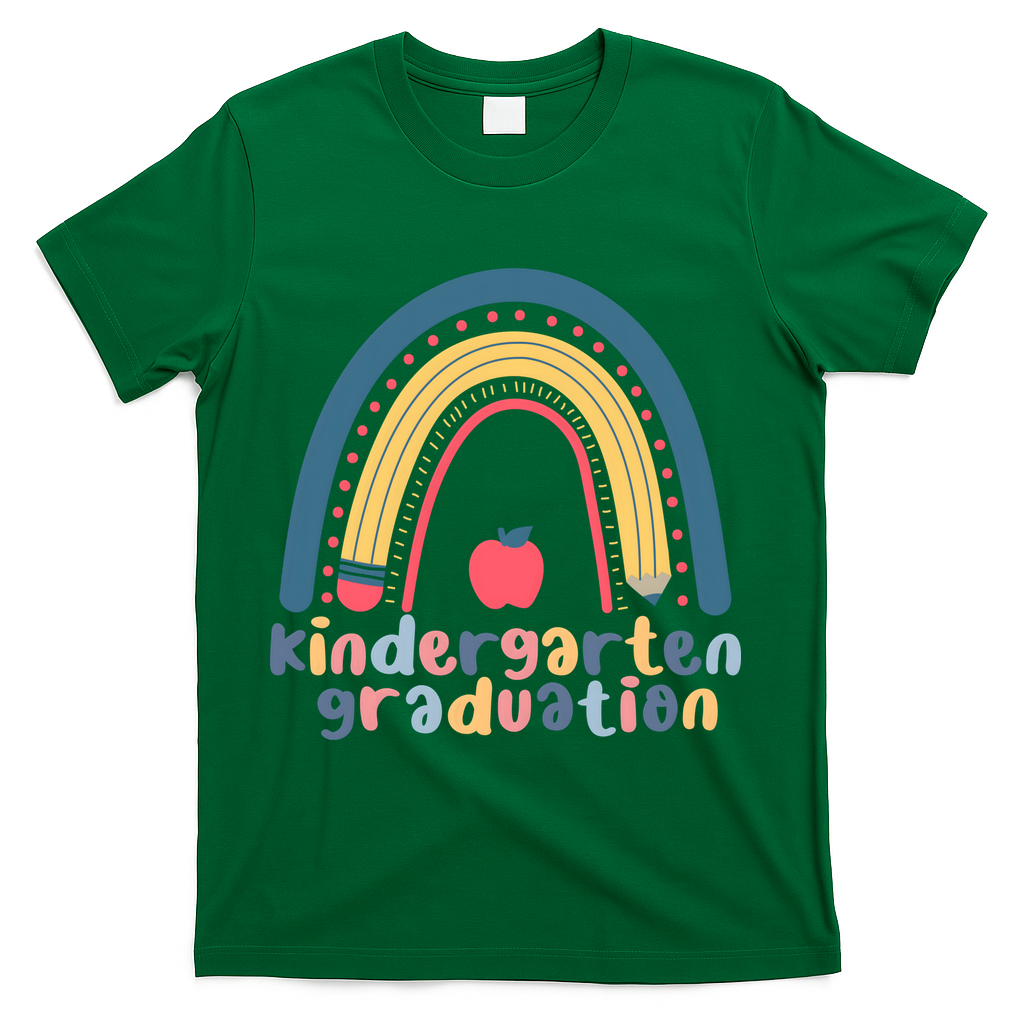 Kindergarten Graduation Rainbow Cute T-Shirt - Green
