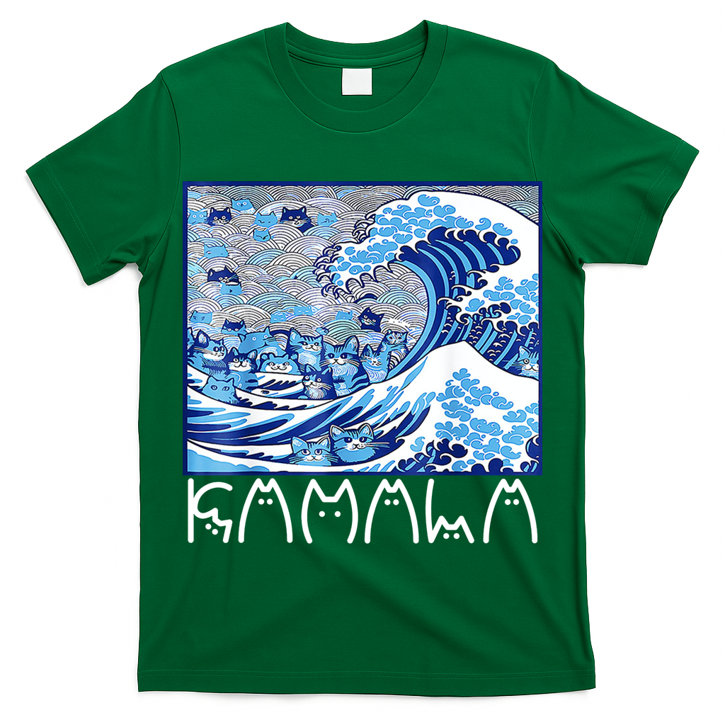 Kamala Harris Blue Cats Wave Funny Cat T-Shirt