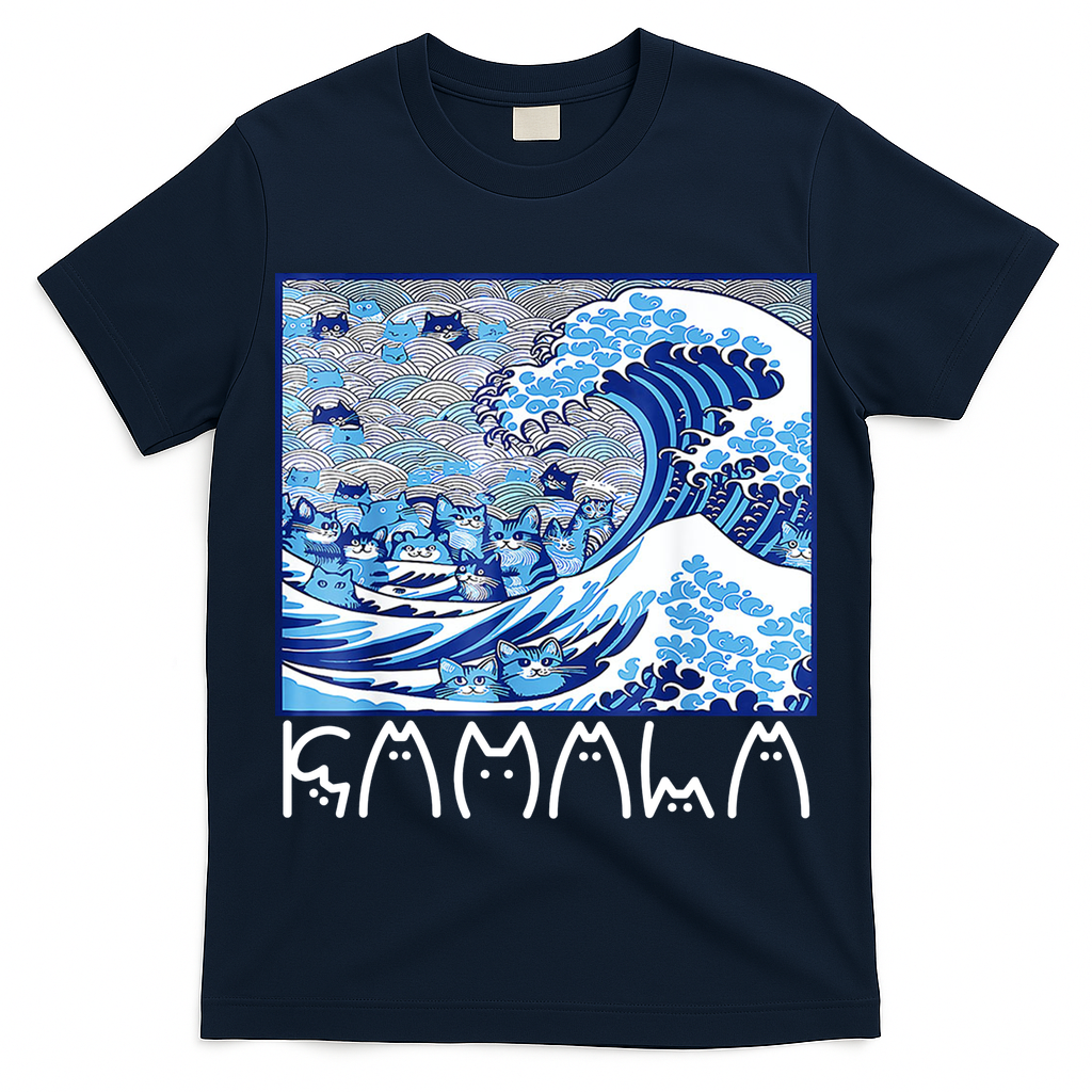 Kamala Harris Blue Cats Wave Funny Cat T-Shirt