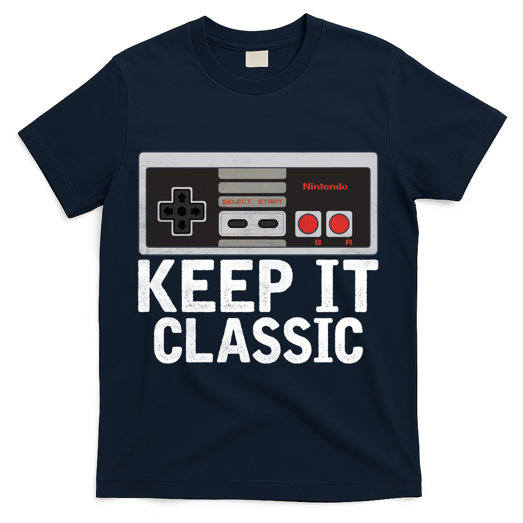 Keep It Classic Old School Retro Vintage 1970s 80s 90s T-Shirt - Navy