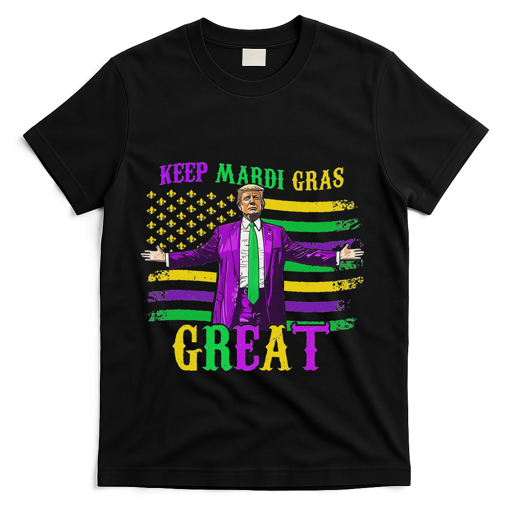 Keep Mardi Gras Great Trump Mardi Gras T-Shirt - Black