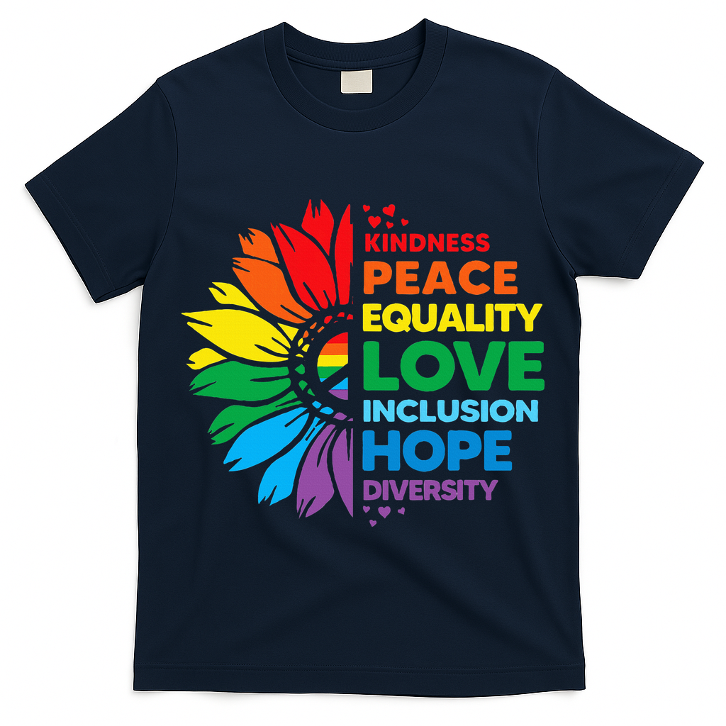 Kindness Peace Equality Love Inclusion Hope Diversity Flower T-Shirt