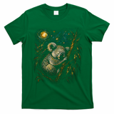 Koala Sleeping Under Starry Night Sky T-Shirt - Irish Green