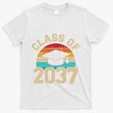 Kindergarten To Graduation Class Of 2037 Grow With Me T-Shirt - White