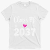 Kindergarten To Graduation Grow With Me Class Of 2037 Gift T-Shirt - White