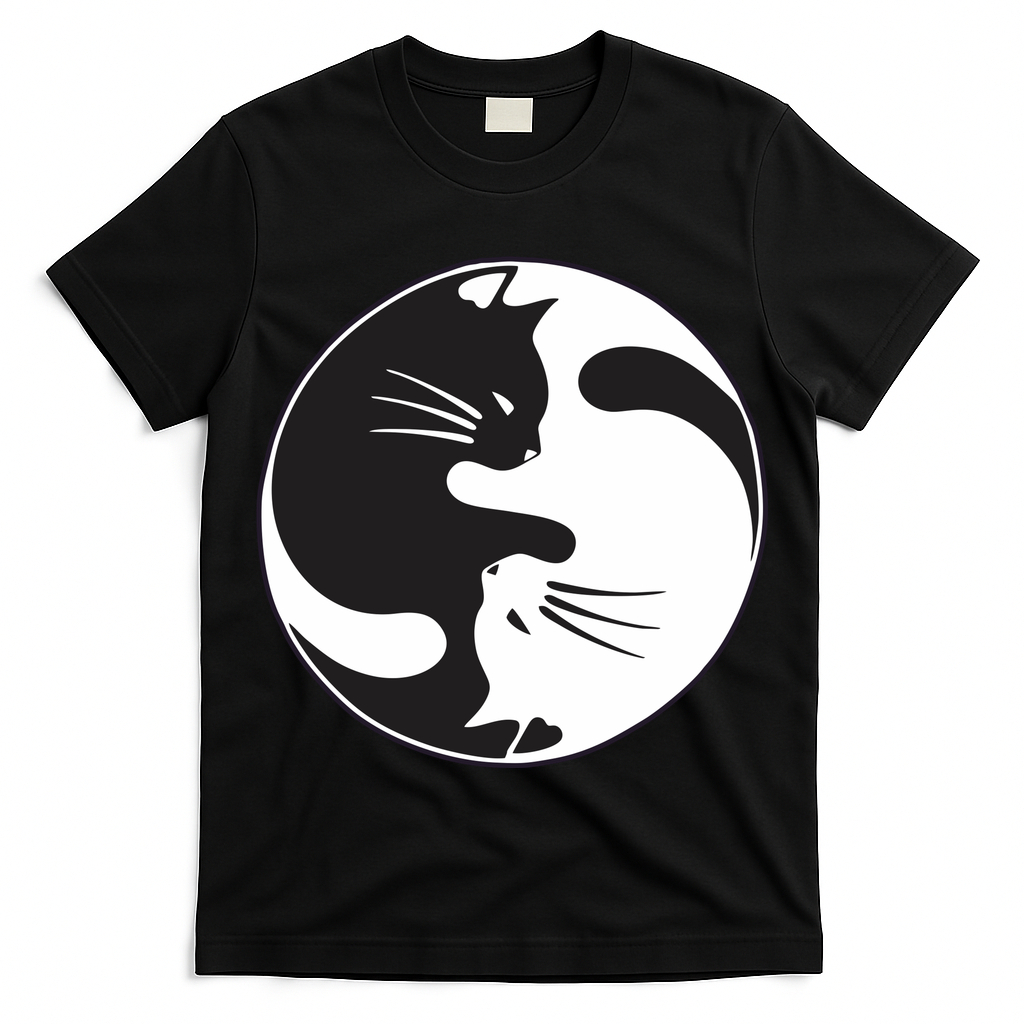 Kawaki Ying Yang Cat T-Shirt