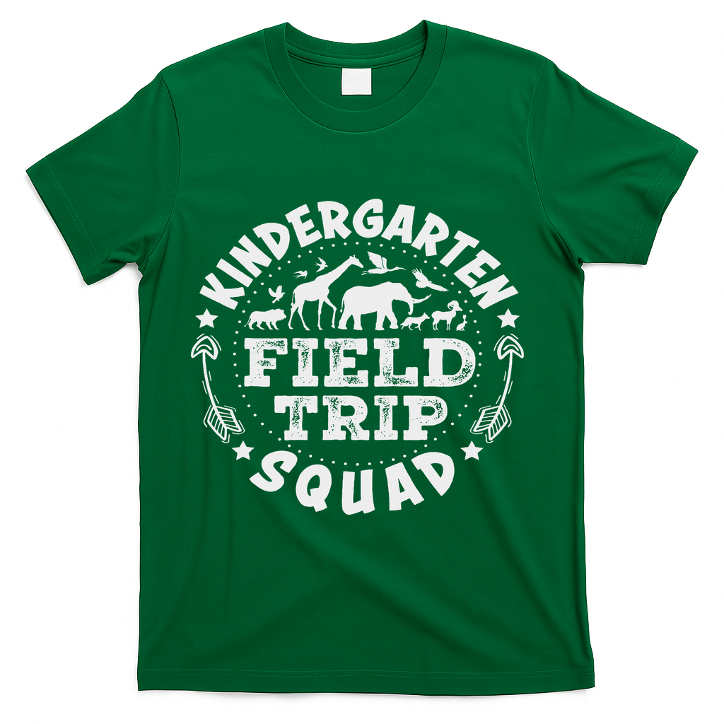 Kindergarten Zoo Field Trip Squad Teacher Student T-Shirt - Green
