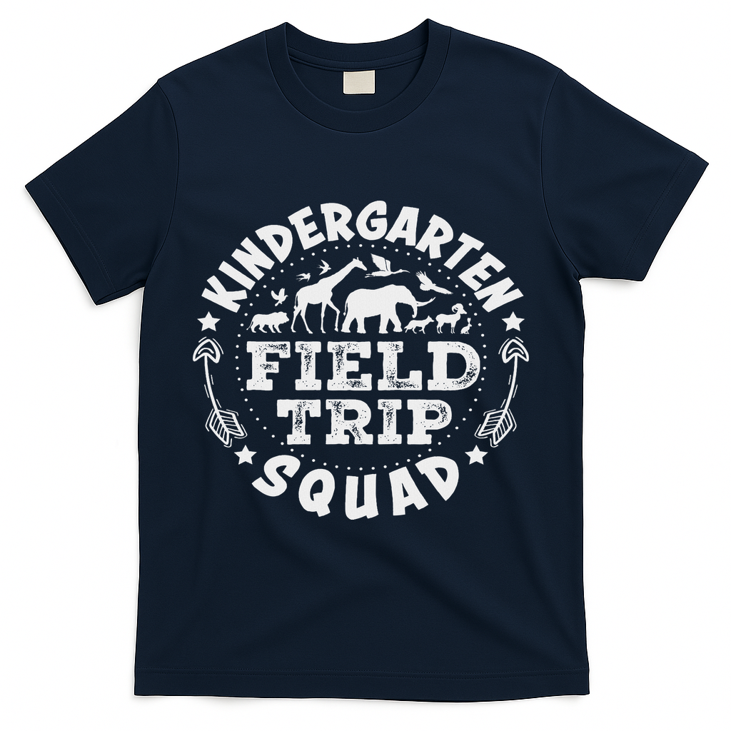 Kindergarten Zoo Field Trip Squad Teacher Student T-Shirt - Navy