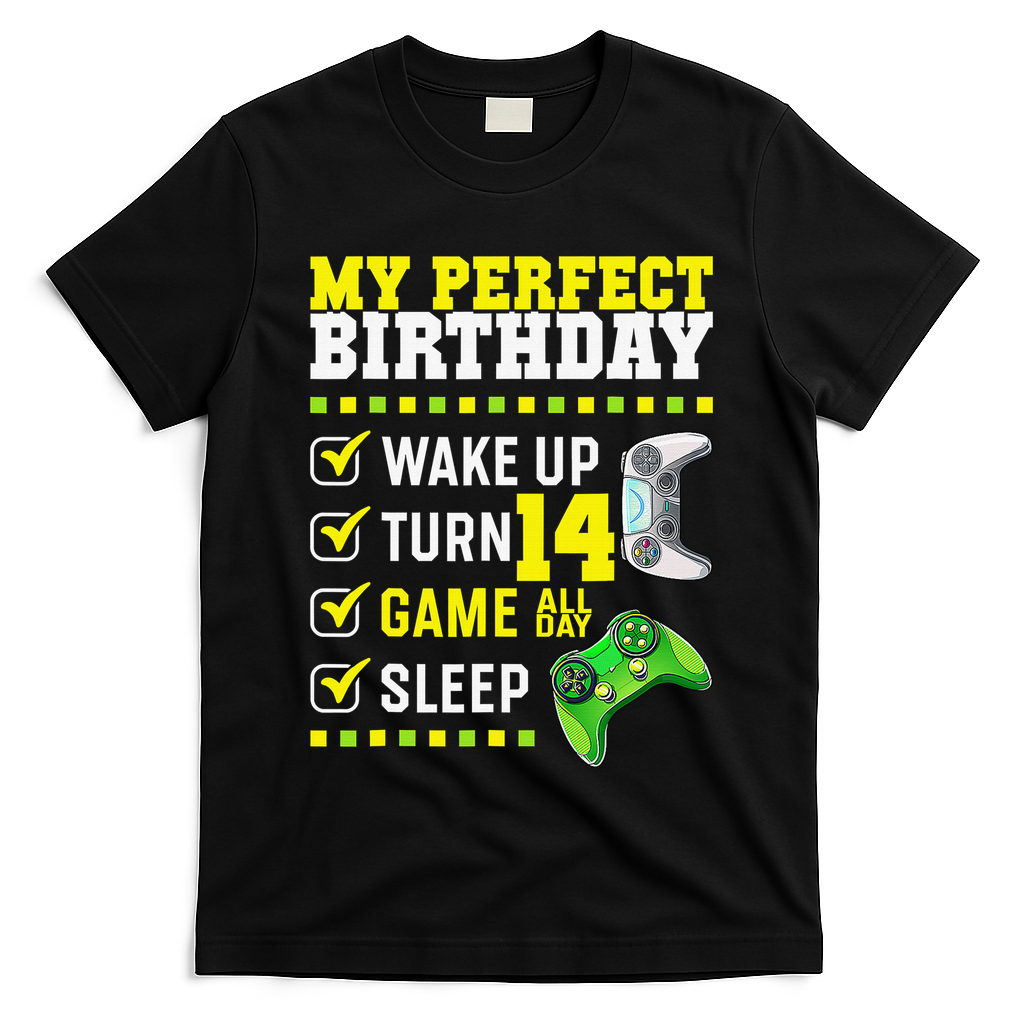 Level 14 Unlocked Boys 14th Birthday 14 Year Old Gamer T-Shirt