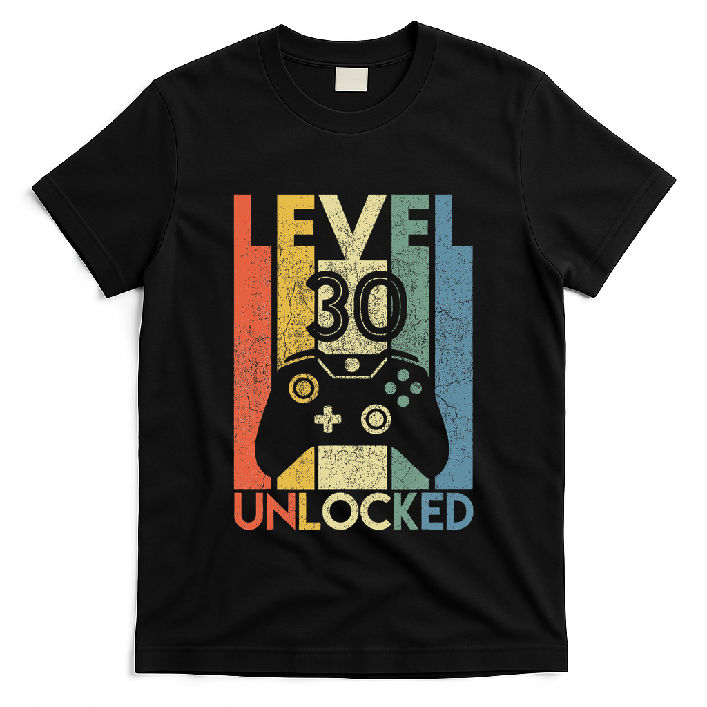 Level 30 Unlocked Funny Video Gamer 30th Birthday T-Shirt