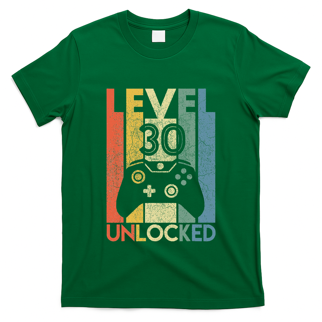 Level 30 Unlocked Funny Video Gamer 30th Birthday T-Shirt