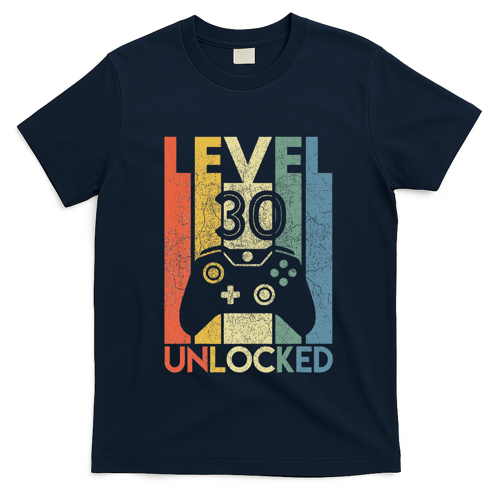 Level 30 Unlocked Funny Video Gamer 30th Birthday T-Shirt