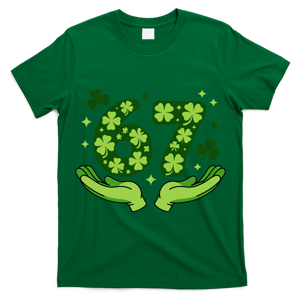 Lucky 67 Shamrock St Patrick?? Day 6-7 Meme T-Shirt