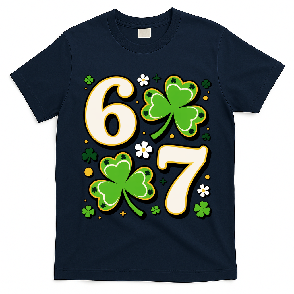 Lucky 67 Shamrock Six Seven 6-7 Meme T-Shirt