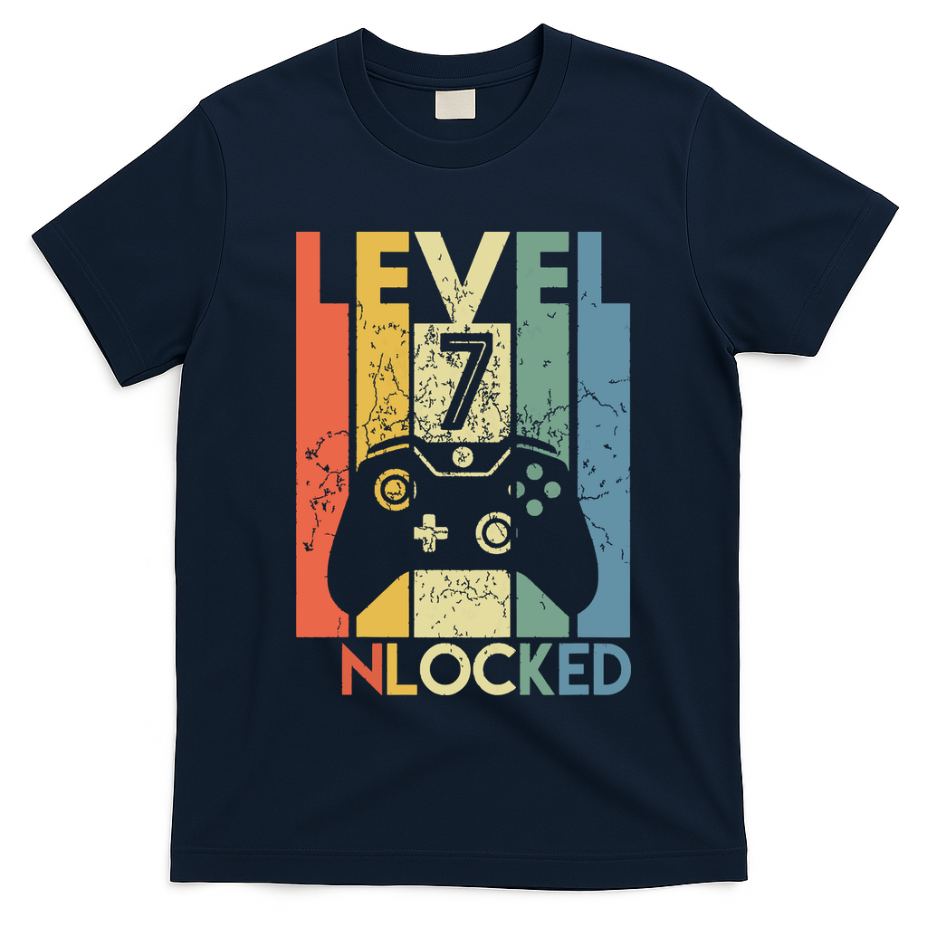 Level 7 Unlocked Funny Video Gamer 7th Birthday Gift T-Shirt