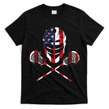 Lacrosse American Flag Lax Helmet Sticks T-Shirt