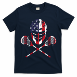 Lacrosse American Flag Lax Helmet Sticks T-Shirt