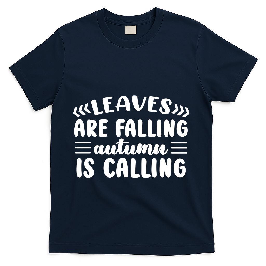 Leaves Are Falling Autumn Is Calling T-Shirt - Navy