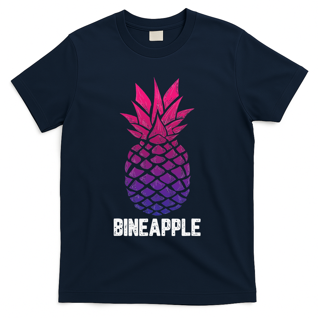 LGBTQ BiSexual Pineapple Tropical Summer Cool Pride Gifts T-Shirt - Navy