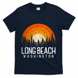 Long Beach Washington Wa Cute Gift Retro 70s 80s Vintage Gift T-Shirt - Navy