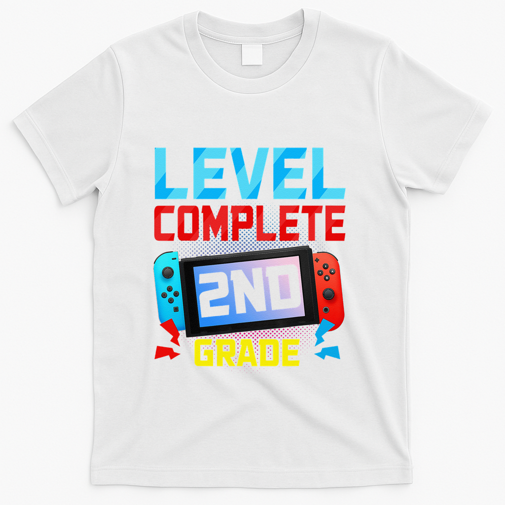 Level Complete 2nd Grade Video Game Last Day Of School T-Shirt - White