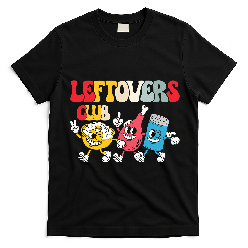 Leftovers Club Fun Foodie T-Shirt - Black