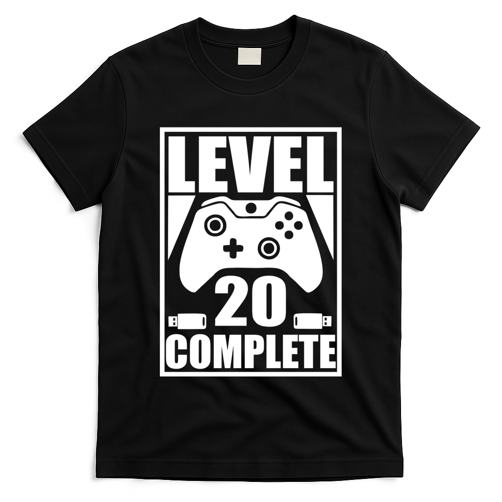 Level 20 Complete Gaming 20th Birthday T-Shirt