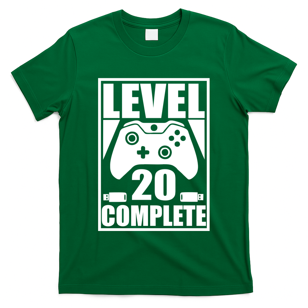 Level 20 Complete Gaming 20th Birthday T-Shirt