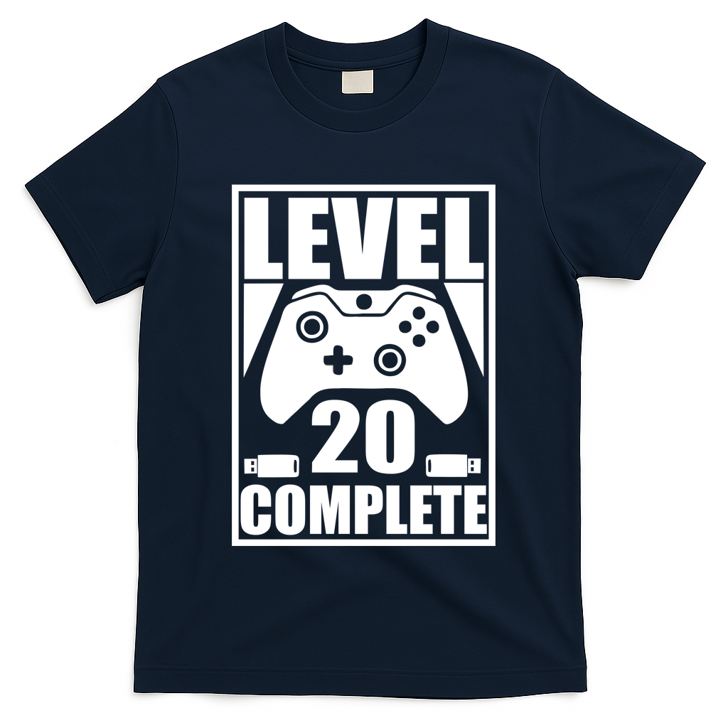 Level 20 Complete Gaming 20th Birthday T-Shirt