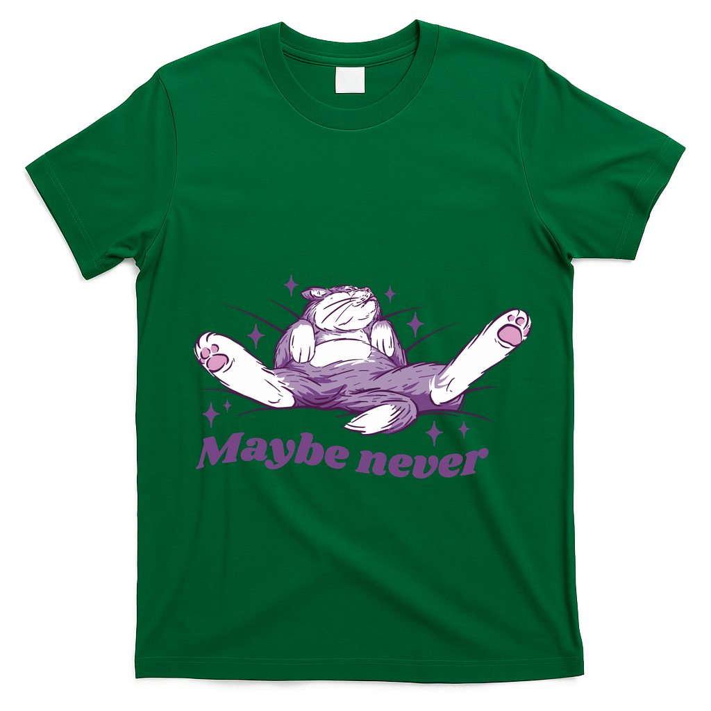 Lazy Cat Maybe Never Funny T-Shirt
