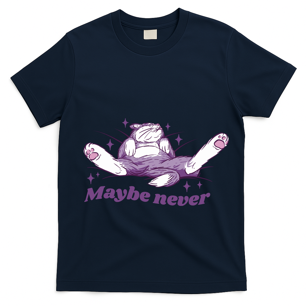 Lazy Cat Maybe Never Funny T-Shirt