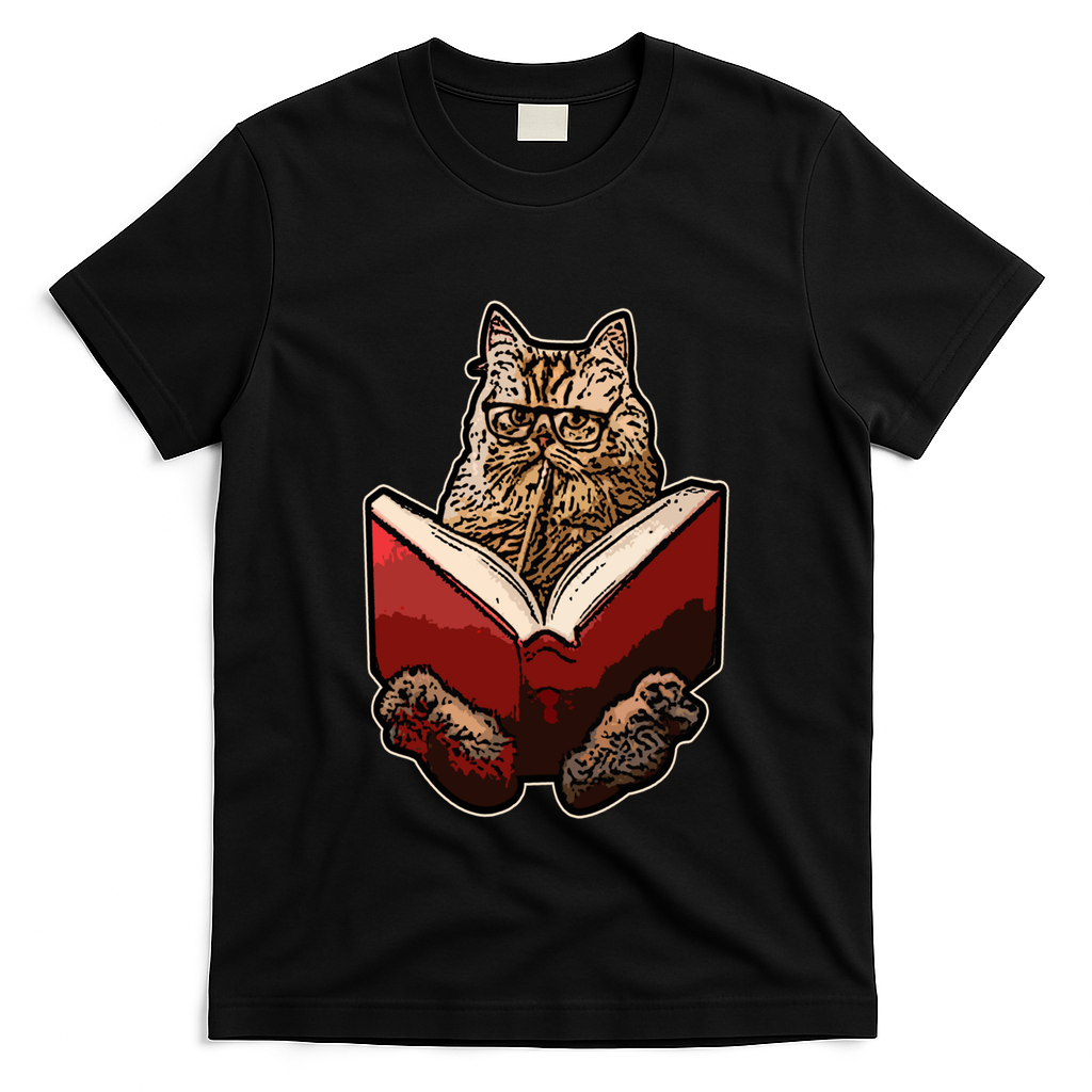 Lucky Cats Reading Books Kitty Dance Meow Funny Pet Animal Gift T-Shirt