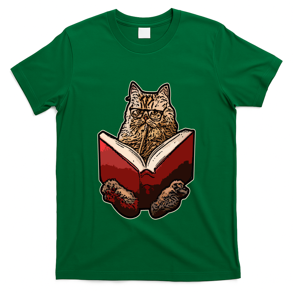 Lucky Cats Reading Books Kitty Dance Meow Funny Pet Animal Gift T-Shirt